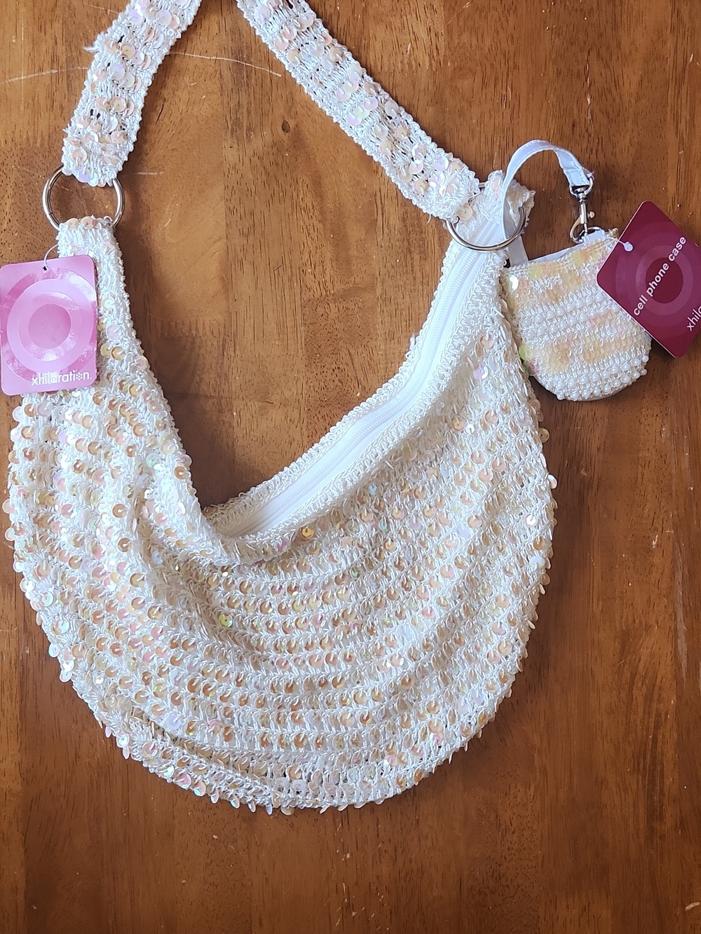 Y2k NWT 2001 Target Sequin Woven Hobo Purse & Cell Case